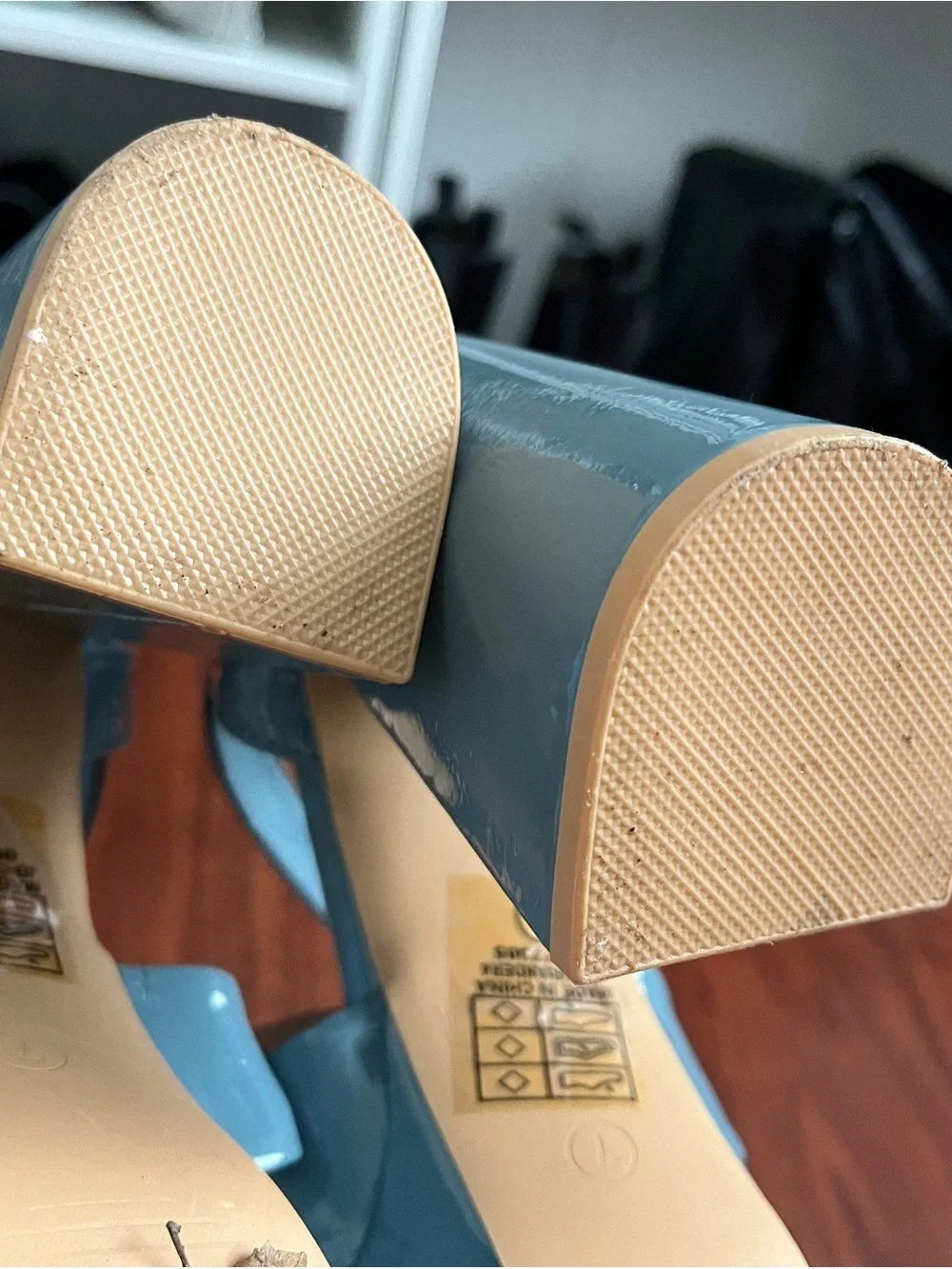 Elle Blue Patent Platform Sandals
